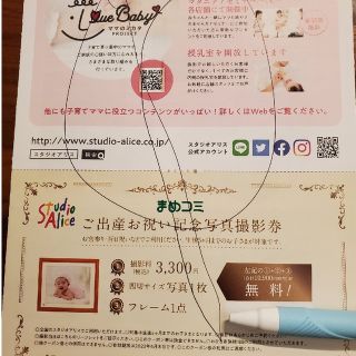 スタジオアリス　出産お祝い記念写真撮影券(お宮参り用品)