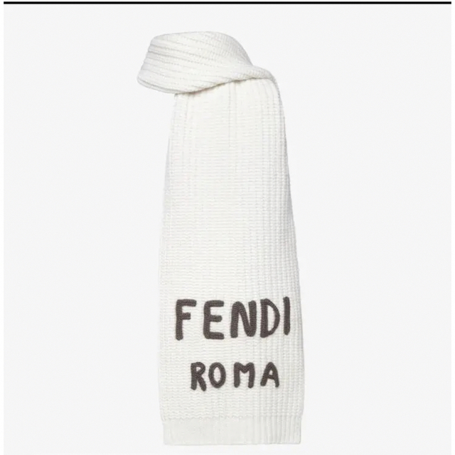 新品　FENDI マフラー　ホワイト　ウールマフラー　ロゴ　クリスマス　ギフト