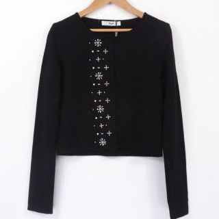 桜 印 未使用 Rene ルネ カーディガン 1点 ブラック ウール100