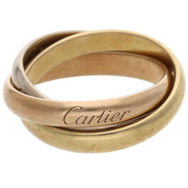 新しいコレクション Cartier - カルティエ トリニティ 5ポイントK18YG/WG/PGゴールドリング メンズ 12号 リング(指輪)