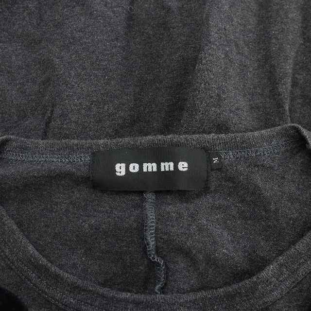 gomme(ゴム)のゴム カットソー Tシャツ ロンT 長袖 クルーネック ドット M グレー 黒 レディースのトップス(カットソー(長袖/七分))の商品写真