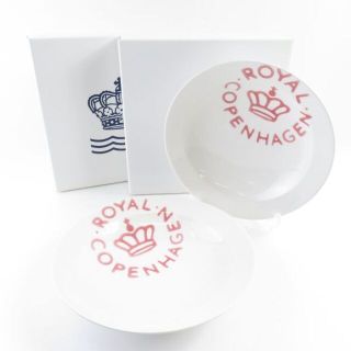 ロイヤルコペンハーゲン(ROYAL COPENHAGEN)の未使用 ROYAL COPENHAGEN ロイヤルコペンハーゲン ニューシグネチャー ディーププレート 2枚 ピンク ペア 20cmプレート 深皿 SC5931T (食器)