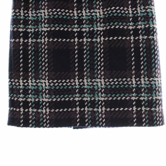 JUSGLITTY(ジャスグリッティー)のJUSGLITTY タイトスカート ウール ツイード 2 M 紺 ネイビー レディースのスカート(ロングスカート)の商品写真