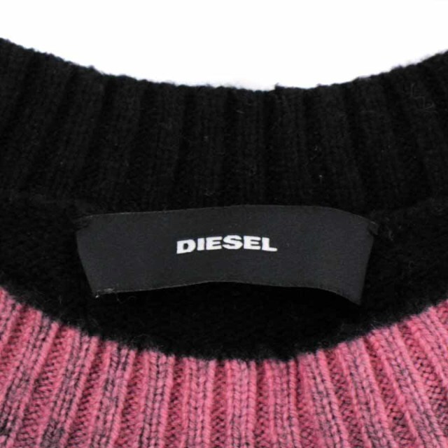 DIESEL(ディーゼル)のディーゼル DIESEL ニット セーター 長袖 ウール S 黒 ピンク レディースのトップス(ニット/セーター)の商品写真