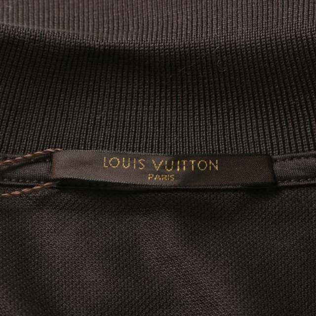 LOUIS VUITTON ポロシャツ コットン ロゴ刺繍 半袖 XS 茶