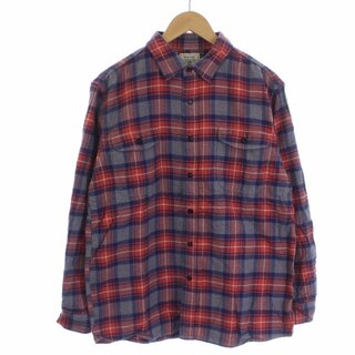 カトー(KATO`)のカトー KATO` BASIC ネルチェックワークシャツ 長袖 L 赤 青(シャツ)
