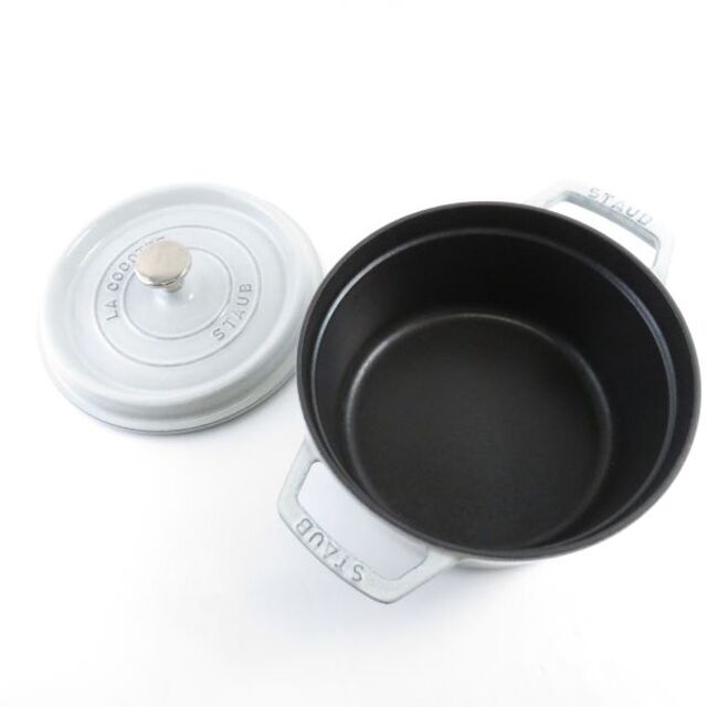 美品 STAUB ストウブ ピコ・ココット・ラウンド 両手鍋 1点 20cm