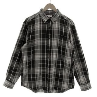 ザショップティーケー(THE SHOP TK)のザショップティーケー シャツ 長袖 ボタンダウン チェック 黒 グレー 白 XL(シャツ)