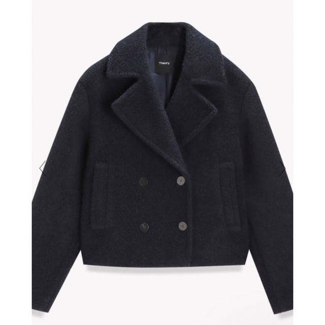 theory(セオリー)のtheory Teddy Fleece Faux Fur Peacoat S レディースのジャケット/アウター(ピーコート)の商品写真