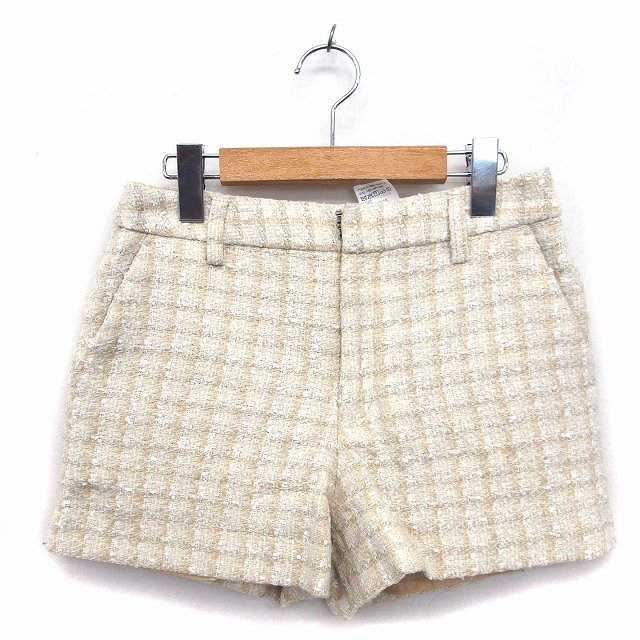 Rope' Picnic(ロペピクニック)のロペピクニック パンツ ショート ワイド ツイード ジップフライ チェック 38 レディースのパンツ(ショートパンツ)の商品写真