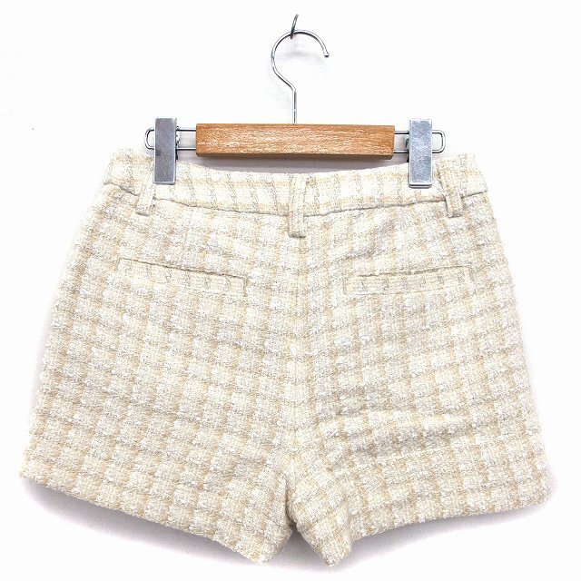 Rope' Picnic(ロペピクニック)のロペピクニック パンツ ショート ワイド ツイード ジップフライ チェック 38 レディースのパンツ(ショートパンツ)の商品写真