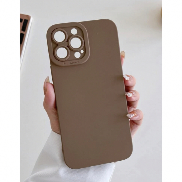 iphone14 ケース くすみカラー ブラウン  韓国　ミルク モカ　ベージュ スマホ/家電/カメラのスマホアクセサリー(iPhoneケース)の商品写真