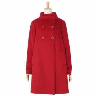 マックスマーラ(Max Mara)の美品 マックスマーラ Max Mara STUDIO コート ロングコート ハイネック ウール 無地 アウター レディース イタリア製 JI42 USA8 FB40 GB10(L相当) レッド(その他)