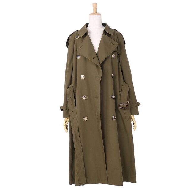 美品 バーバリー BURBERRY コート THE WESTMINSTER ウエストミンスター トレンチコート コットン100% アウター レディース ITA38 UK6 US4(M相当) オリーブカーキ