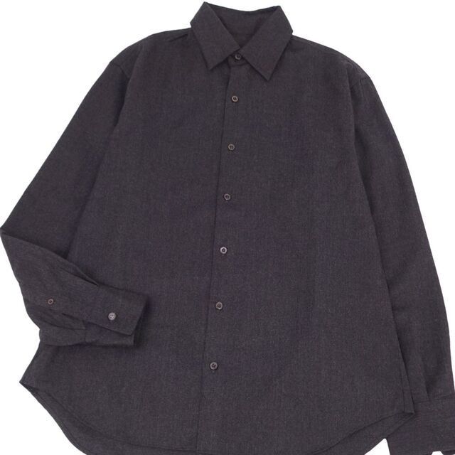 PRADA - 美品 プラダ PRADA シャツ ロングスリーブ ウール 無地 PRADA - 美品 プラダ PRADA シャツ ロングスリーブ ウール 無地