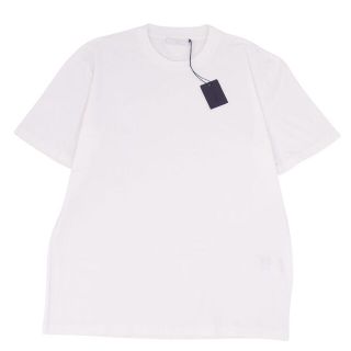 プラダ(PRADA)の未使用 プラダ PRADA Tシャツ カットソー トライアングル コットン 無地 トップス メンズ L ホワイト(Tシャツ/カットソー(半袖/袖なし))