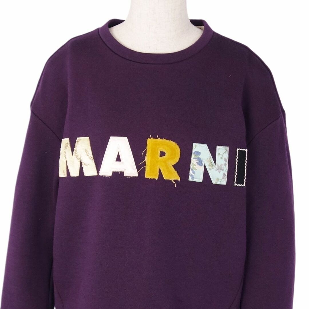 Marni(マルニ)の美品 マルニ MARNI ニット トレーナー ロングスリーブ ロゴ柄 ウール トップス レディース M相当 パープル レディースのトップス(ニット/セーター)の商品写真