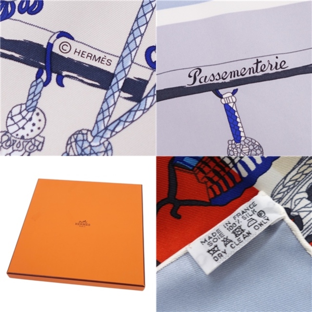 Hermes(エルメス)の極美品 エルメス HERMES スカーフ カレ90 Passementerie Quadri パスマントリー・カドリ シルク100％ 総柄 レディース フランス製 マルチカラー レディースのファッション小物(バンダナ/スカーフ)の商品写真