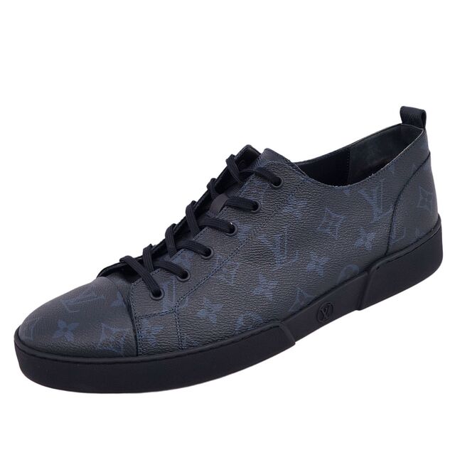 美品 ルイヴィトン LOUIS VUITTON スニーカー マッチアップライン モノグラム シューズ ローカット 靴 メンズ 10.5(29cm相当)  ネイビー | フリマアプリ ラクマ