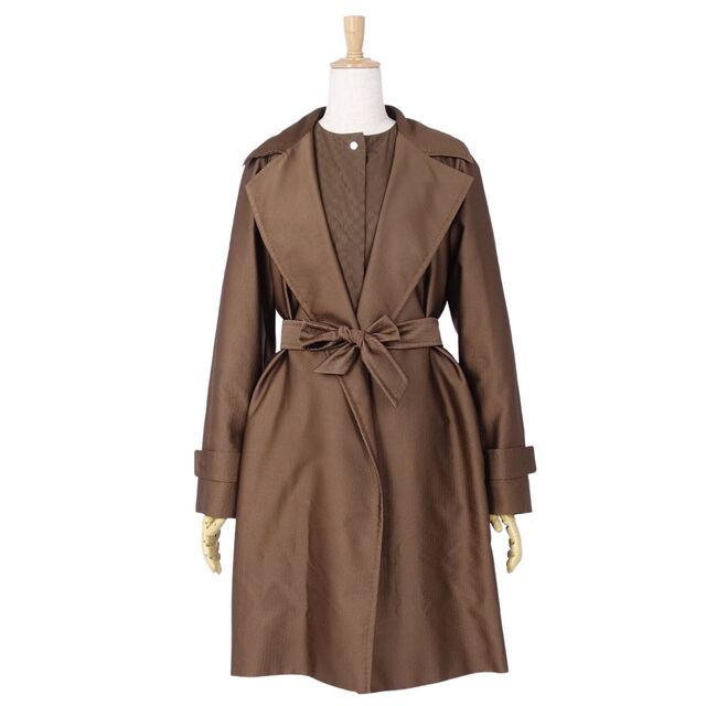 Max Mara(マックスマーラ)の美品 マックスマーラ Max Mara CITY コート 3way シルク ラップコート ライナー付き レディース アウター JI40 USA6 FB38(M相当) ブラウン レディースのジャケット/アウター(その他)の商品写真