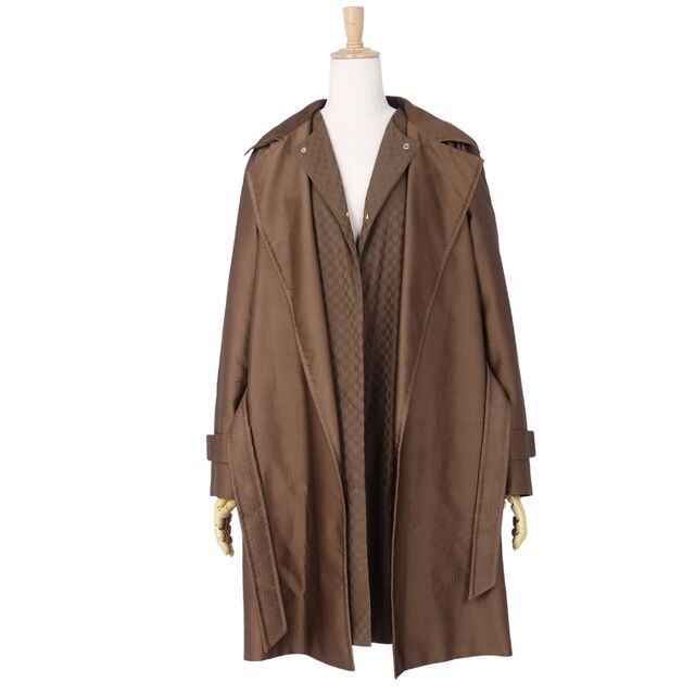 Max Mara(マックスマーラ)の美品 マックスマーラ Max Mara CITY コート 3way シルク ラップコート ライナー付き レディース アウター JI40 USA6 FB38(M相当) ブラウン レディースのジャケット/アウター(その他)の商品写真