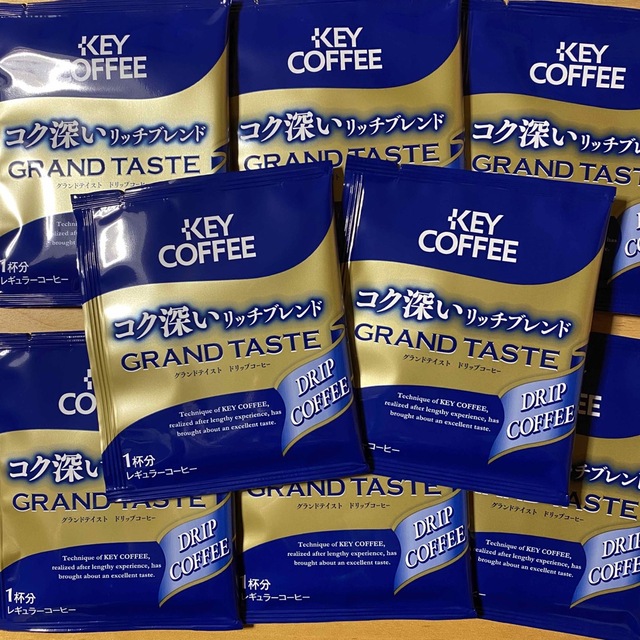 KEY COFFEE(キーコーヒー)のドリップコーヒー  KEY COFFEEコク深いリッチブレンド  8袋　501円 食品/飲料/酒の飲料(コーヒー)の商品写真