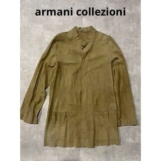 アルマーニ コレツィオーニ(ARMANI COLLEZIONI)のarmani collezioni スエード　レザーシャツ　ノーカラー(シャツ)