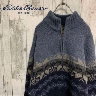 エディーバウアー(Eddie Bauer)の【高級】EddieBauer エディバウアー 総柄 肉厚 ニット S(ニット/セーター)