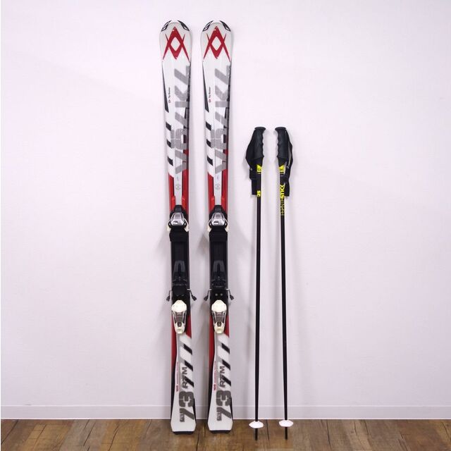 フォルクル VOLKL 73RTM 166cm ビンディング MARKAER ポール 125cm セット カービング 基礎スキー アウトドア 重量実測：2490g（ビンディング含む1本)