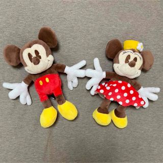 ディズニー(Disney)のミッキー&ミニー　セピア　レトロ　ぬいぐるみ　2点セット(ぬいぐるみ)