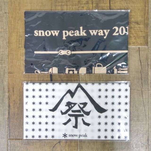 未使用 スノーピーク snowpeak ロゴステッカー FES-027 人生に野遊びを 非売ステッカー 手ぬぐい4枚 セット キャンプ アウトドア