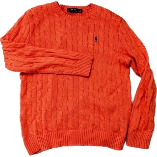 ポロラルフローレン(POLO RALPH LAUREN)のラルフローレン　Ralph Lauren ケーブルニット　オレンジ　Lサイズ(ニット/セーター)