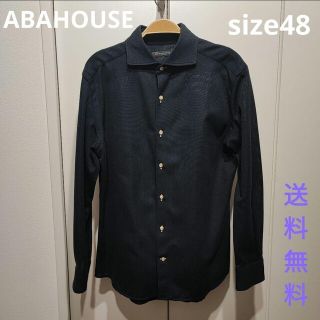 アバハウス(ABAHOUSE)の【即日・匿名発送】ホリゾンタルワイドカラーシャツ　ネイビー(シャツ)