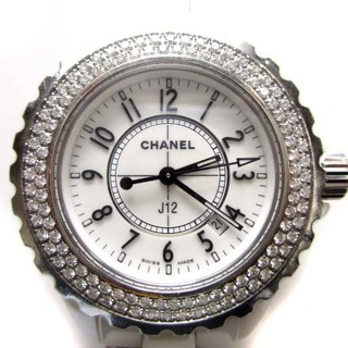 シャネル(CHANEL)のシャネル H0967 J12 ダイヤベゼル ホワイトセラミック 腕時計 アナログ(腕時計)