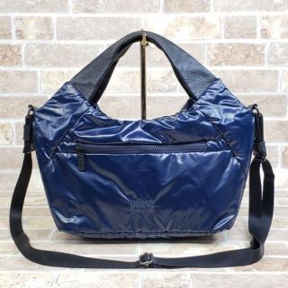 カンペール(CAMPER)のカンペール ☆ 中綿入り レザーハンドル 2way ショルダーバッグ ネイビー(ショルダーバッグ)