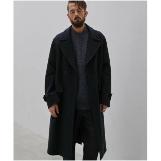 LIDNM Super140s OFFICER COAT CHARCOAL S 国内外の人気！ 64.0%OFF