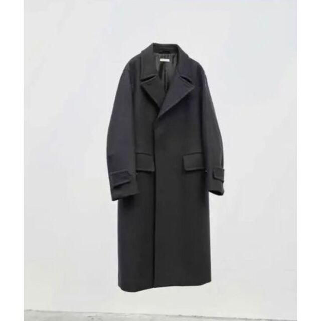 【未使用】Super140s OFFICER COAT CHARCOAL/ S