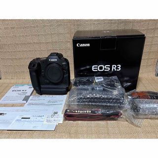 キヤノン(Canon)のほぼ新品 EOSR3 ボディー +予備用新品純正バッテリーLP-E19(ミラーレス一眼)