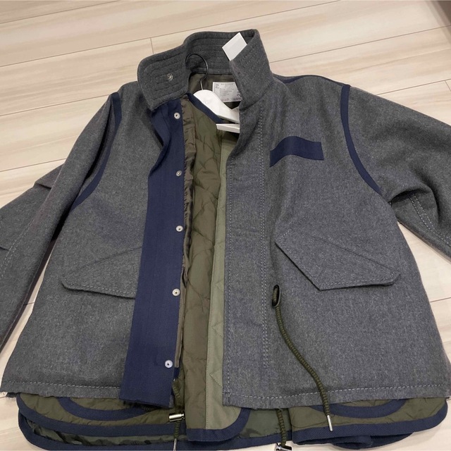 SACAI 22AW Wool Melton Blouson グレー