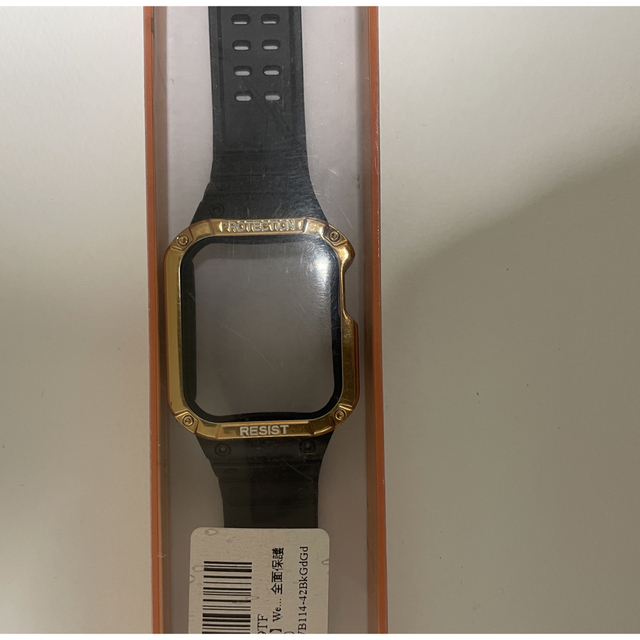 Wearlizer Apple Watch バンド （ブラック＋ゴールド） メンズの時計(ラバーベルト)の商品写真