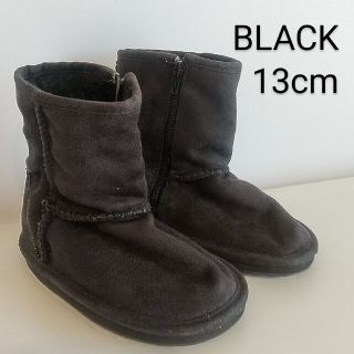 キッズ ムートンブーツ 13cm 黒(ブーツ)