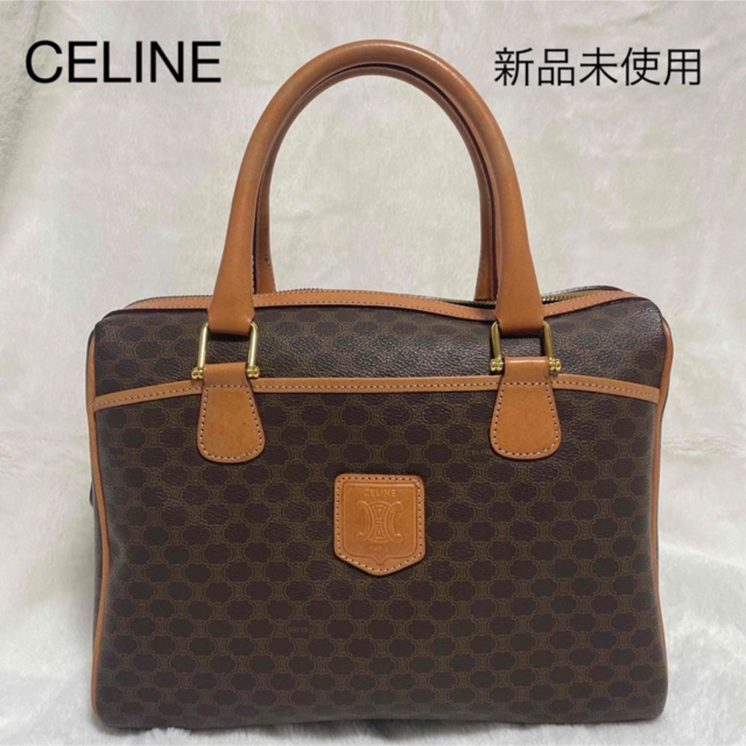 【新品未使用】CELINE セリーヌ☆マカダム　ブラゾン　レザー　ハンドバッグ