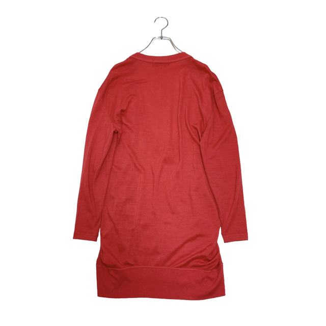 ZUCCa(ズッカ)のズッカ ZUCCa 刺繡 ギャザー 長袖 ロングカットソー ウール100% 赤 レディースのトップス(カットソー(長袖/七分))の商品写真