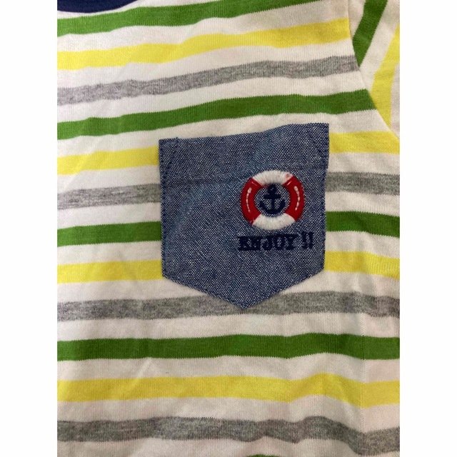 BeBe(ベベ)のTシャツ　イエロー系ボーダー　マリンテイスト　90センチ　BEBE キッズ/ベビー/マタニティのキッズ服男の子用(90cm~)(Tシャツ/カットソー)の商品写真