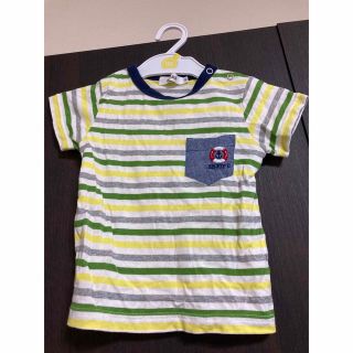 ベベ(BeBe)のTシャツ　イエロー系ボーダー　マリンテイスト　90センチ　BEBE(Tシャツ/カットソー)