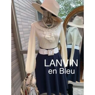 ランバンオンブルー(LANVIN en Bleu)の綺麗なお姉さんのランバンオンブルー使えるフレアスカート(ひざ丈スカート)