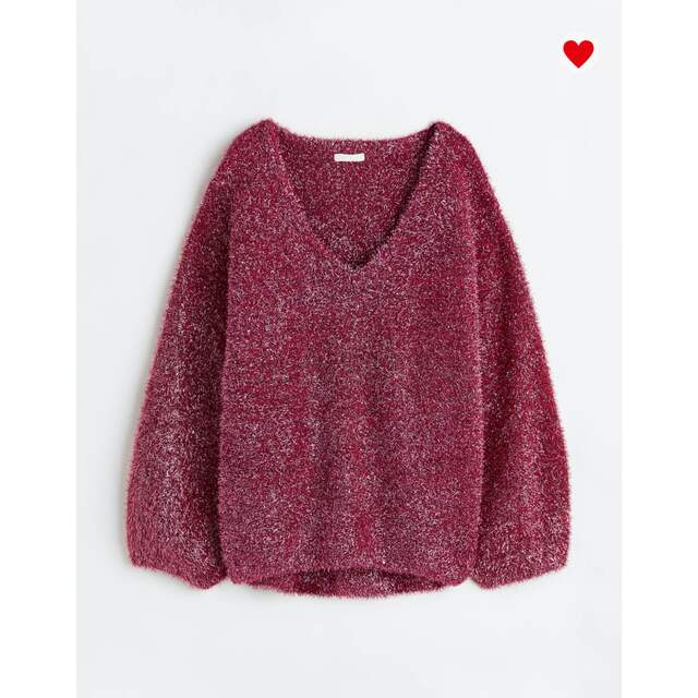 H&M(エイチアンドエム)のH&M＊Holidayグリッターセーター♡グリッターピンク♡ レディースのトップス(ニット/セーター)の商品写真