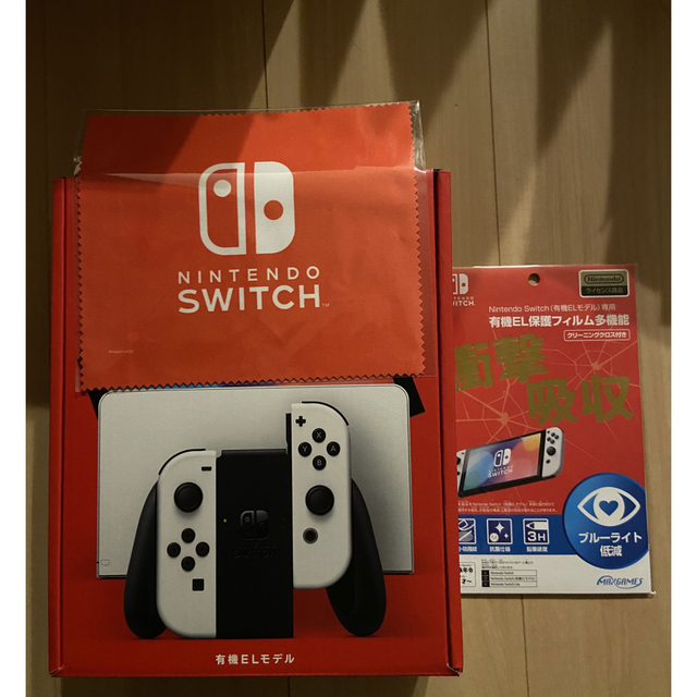 Nintendo Switch 有機ELホワイト 保護フィルム クロス付き