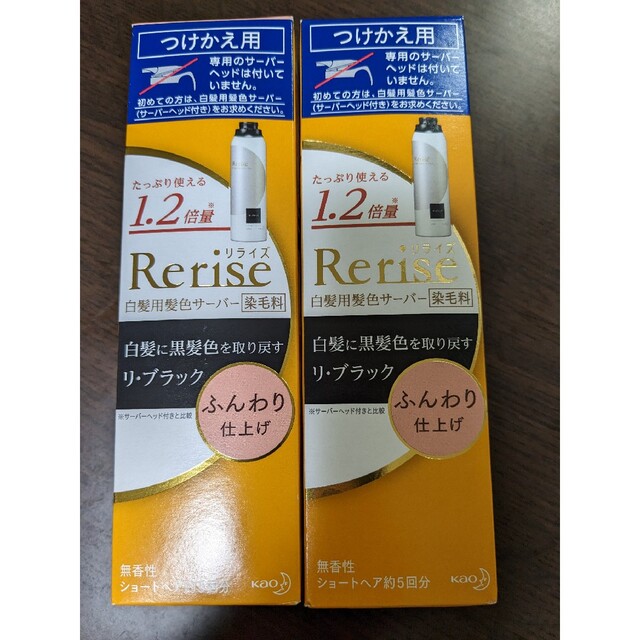 リライズ 白髪用髪色サーバー リ・ブラックふんわり仕上げつけかえ用 190g×2 コスメ/美容のヘアケア/スタイリング(白髪染め)の商品写真