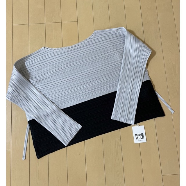 PLEATS PLEASE ISSEY MIYAKE(プリーツプリーズイッセイミヤケ)の新品タグ付き　プリーツプリーズ　カットソー　トップス　横プリーツ レディースのトップス(シャツ/ブラウス(長袖/七分))の商品写真